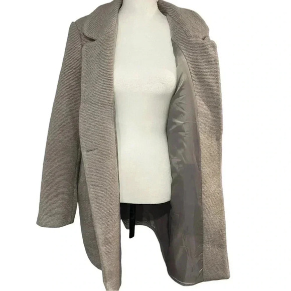 Kenneth Cole beige tan classic wool blend single button coat size XL - Picture 10 of 12